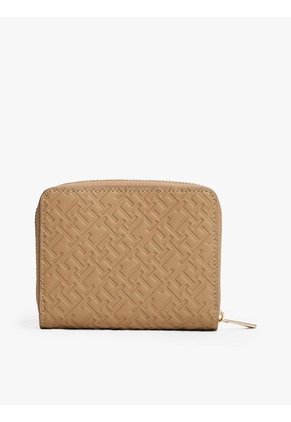 Billetera Beige Con Monograma TH Y Cremallera Tommy Hilfiger