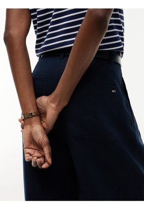 Pantalón Multicolor De Pierna Ancha En Mezcla De Lino Tommy Hilfiger