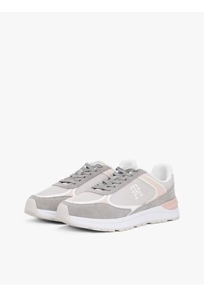 Tenis Gris Con Mezcla De Texturas Tommy Hilfiger