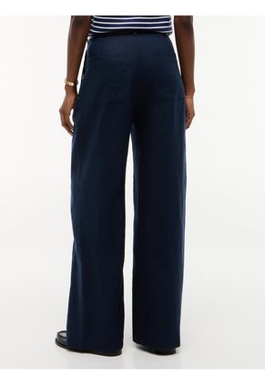 Pantalón Multicolor De Pierna Ancha En Mezcla De Lino Tommy Hilfiger