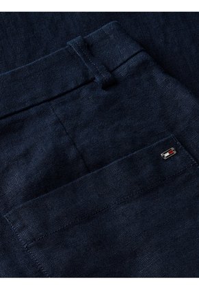Pantalón Multicolor De Pierna Ancha En Mezcla De Lino Tommy Hilfiger