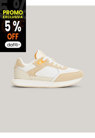 Tenis Blanco Elevated Con Suela Dentada Fina Tommy Hilfiger Tommy Hilfiger