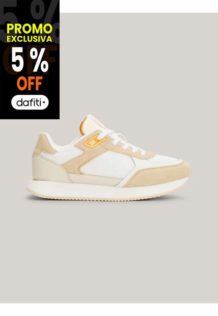 Tenis Blanco Elevated Con Suela Dentada Fina Tommy Hilfiger