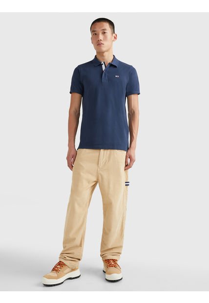 Polo Azul De Corte Slim Tommy Jeans
