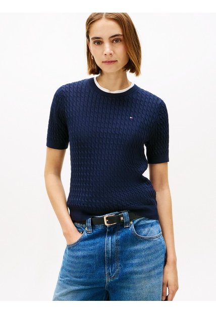 Saco Multicolor De Manga Corta Y Corte Slim Con Rayas Tommy Hilfiger