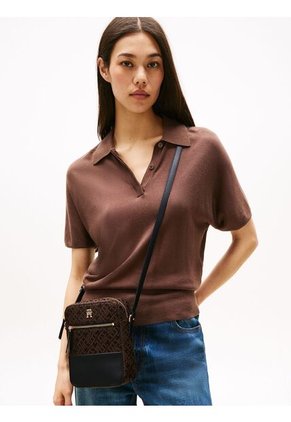 Bolso Negro Crossover Jacquard Tommy Hilfiger