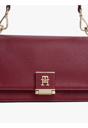 Bolso Rojo Cruzado De Cuero Granulado Tommy Hilfiger
