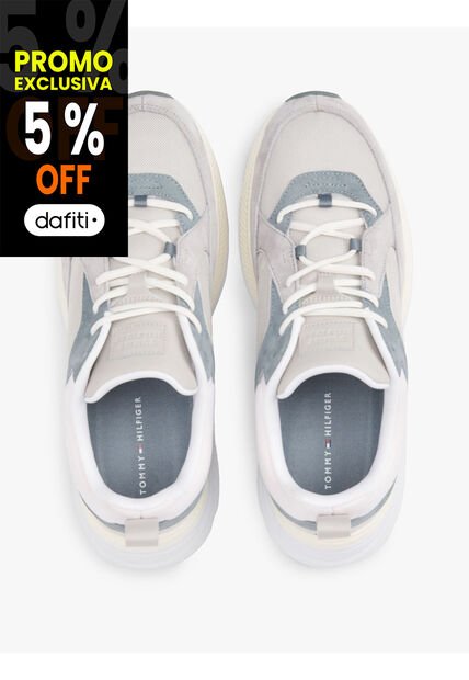 Tenis Gris Modern De Running Con Texturas Tommy Hilfiger