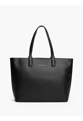 Bolso Negro Tote Con Logo Tommy Hilfiger
