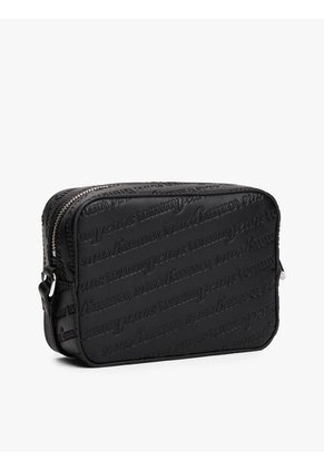 Bolso Negro Cruzado Con Logo En Bajo Relieve Tommy Hilfiger