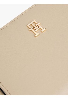 Billetera Beige De Solapa Con Monograma TH Tommy Hilfiger