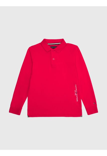 Polo Essential De Manga Larga Y Corte Regular Niño Rojo Tommy Hilfiger