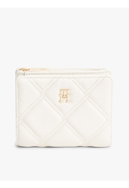 Billetera Beige Plegable Acolchada Con Monograma TH Tommy Hilfiger