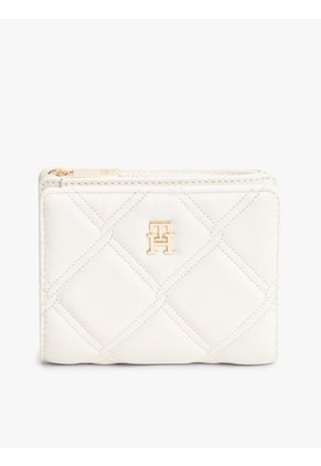 Billetera Beige Plegable Acolchada Con Monograma TH Tommy Hilfiger