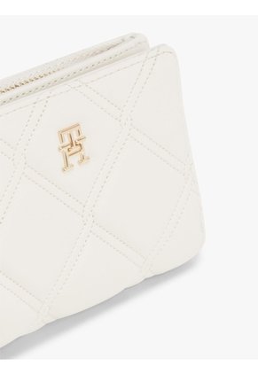 Billetera Beige Plegable Acolchada Con Monograma TH Tommy Hilfiger