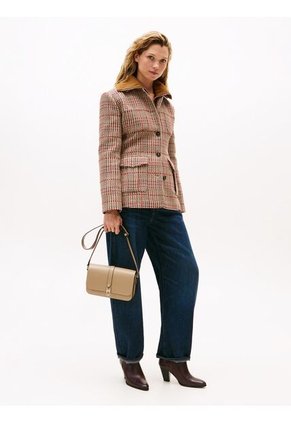 Bolso Beige Cruzado Con Solapa Y Monograma TH Tommy Hilfiger