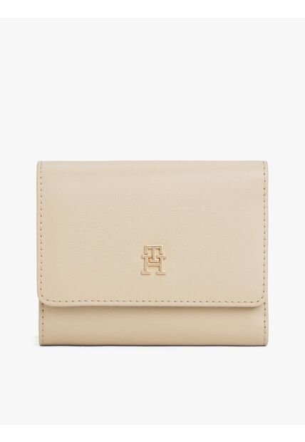 Billetera Beige Trifold Con Monograma TH Tommy Hilfiger