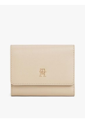 Billetera Beige Trifold Con Monograma TH Tommy Hilfiger