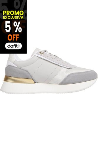 Tenis Gris Con Paneles Metalizados Tommy Hilfiger Tommy Hilfiger