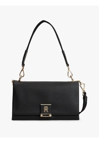 Bolso Negro Cruzado De Cuero Granulado Tommy Hilfiger Tommy Hilfiger