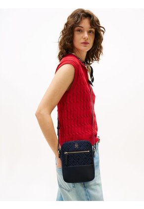 Bolso Azul Crossover Jacquard Tommy Hilfiger