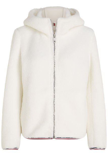 Chaqueta Blanca De Peluche Para Mujer Tommy Hilfiger