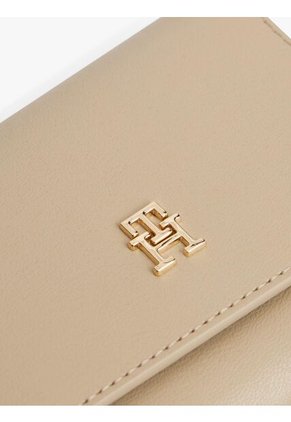 Billetera Beige Trifold Con Monograma TH Tommy Hilfiger
