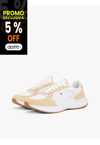 Tenis Beige Texturizadas Estilo Running Tommy Hilfiger Tommy Hilfiger