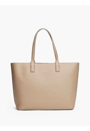 Bolso Beige Tote Con Logo Tommy Hilfiger