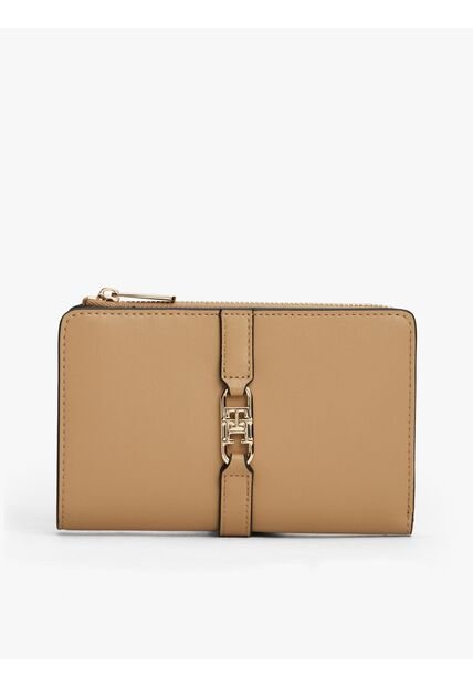 Billetera Beige Plegable Con Monograma TH Tommy Hilfiger