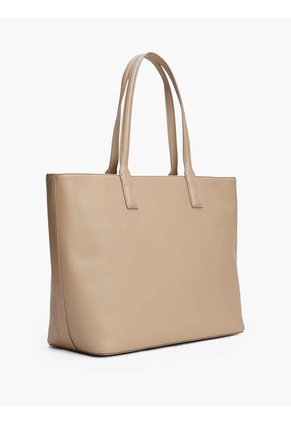Bolso Beige Tote Con Logo Tommy Hilfiger