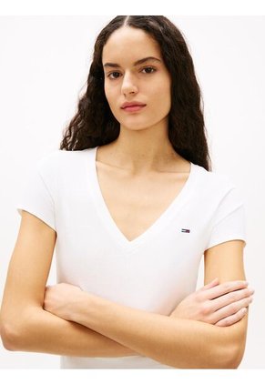 Camiseta Blanca Corte Slim Tommy Jeans