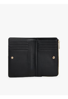 Billetera Negra Plegable Con Monograma TH Tommy Hilfiger