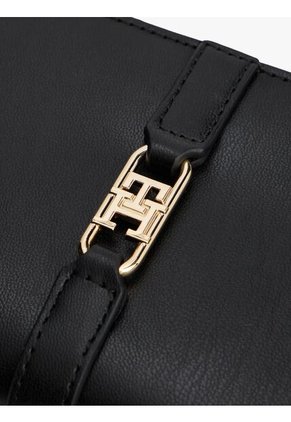 Billetera Negra Plegable Con Monograma TH Tommy Hilfiger