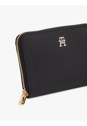 Billetera Negra Con Monograma TH Y Cierre De Cremallera Tommy Hilfiger