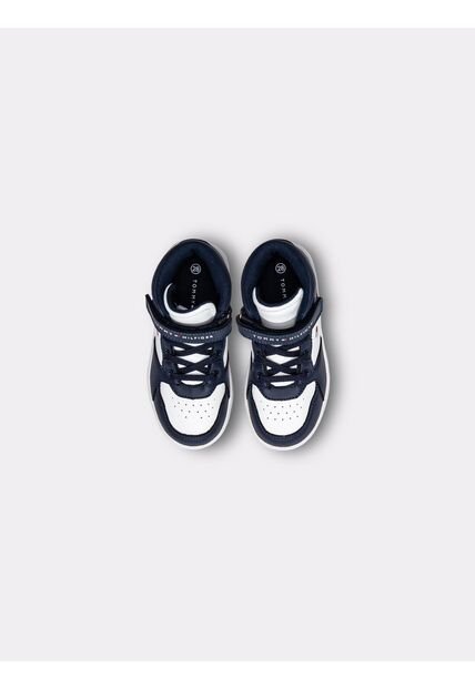 Tenis Blanco De Corte Alto Con Cordones Tommy Hilfiger
