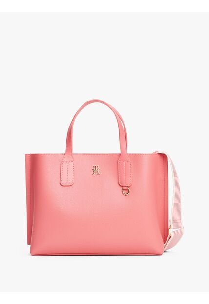 Bolso Rojo Tote Con Placa Del Monograma TH Tommy Hilfiger