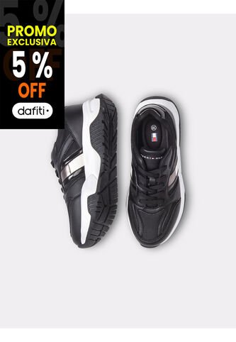 Tenis Negro Con Diseño De Tommy Hilfiger Lateral Tommy Hilfiger Tommy Hilfiger