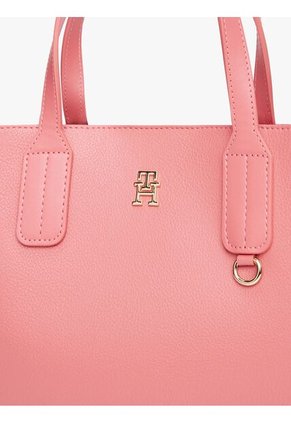 Bolso Rojo Tote Con Placa Del Monograma TH Tommy Hilfiger