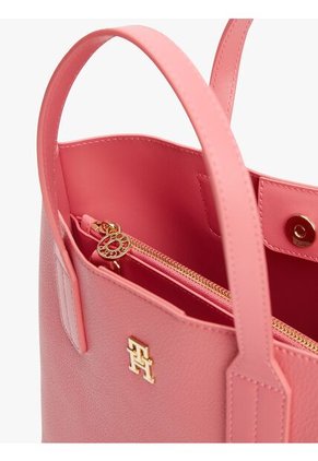 Bolso Rojo Tote Con Placa Del Monograma TH Tommy Hilfiger