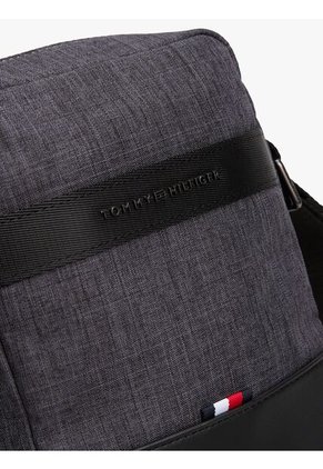 Bolso Negro Mini Reporter Con Logo Tommy Hilfiger