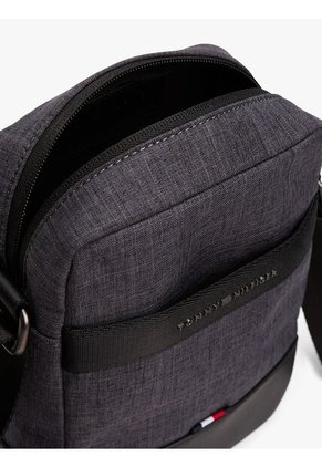 Bolso Negro Mini Reporter Con Logo Tommy Hilfiger