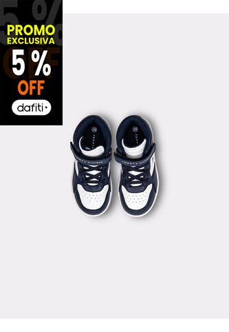 Tenis Blanco De Corte Alto Con Cordones Tommy Hilfiger Tommy Hilfiger