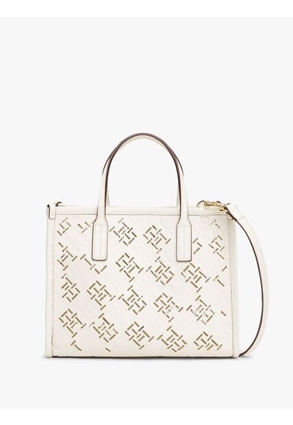 Bolso Blanco Tote City Con Monograma TH Tommy Hilfiger