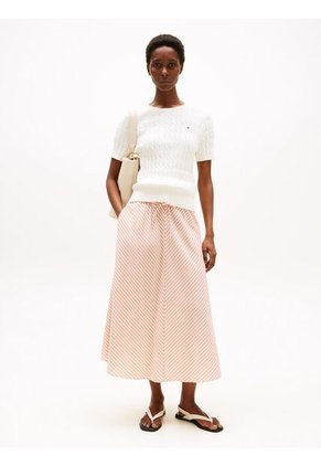 Saco Blanco Cable Con Tejido Trenzado De Cuello Redondo  Tommy Hilfiger