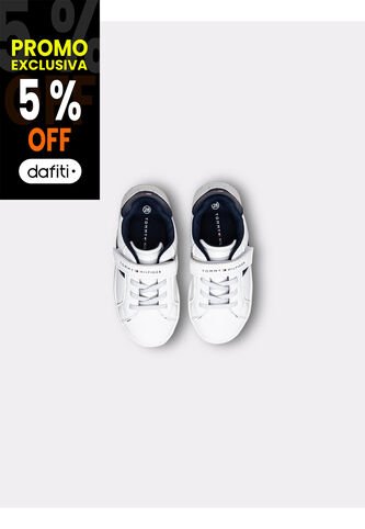Tenis Blanco De Corte Bajo Con Velcro Tommy Hilfiger Tommy Hilfiger