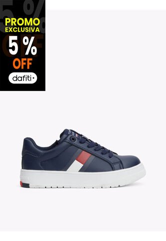 Tenis Azul De Corte Bajo Con Cordones Tommy Hilfiger Tommy Hilfiger