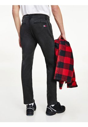 Pantalón Negro Chino Scanton De Corte Slim Con Logo Tommy Jeans