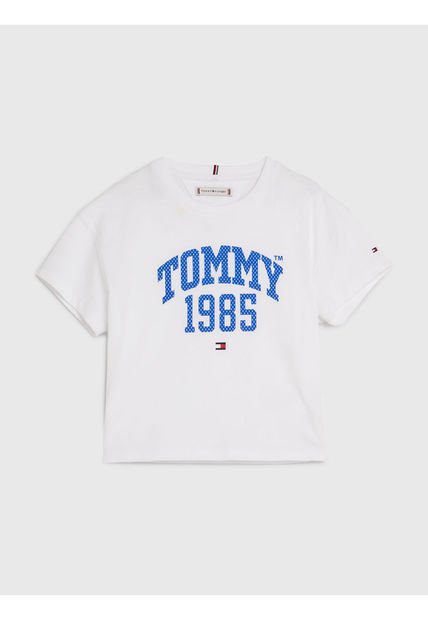 Camiseta Con Logo Universitario Niña Blanco Tommy Hilfiger