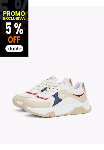Tenis Multicolor De Corte Bajo Con Cordones Tommy Hilfiger